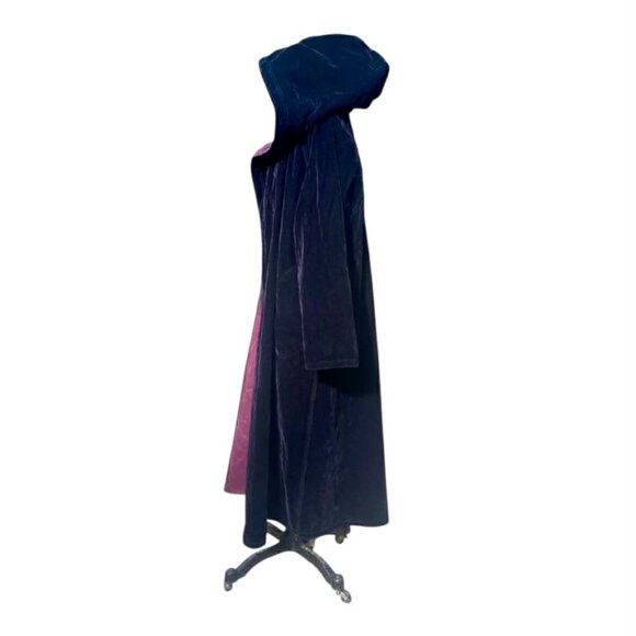 Mycra Pac Designerware Velvet Reversible Rain Coat Whimsy Goth Cape Hooded RARE - Picture 3 of 16